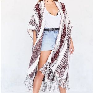 Ecote Textured Stripe Poncho Sweater OS NWOT